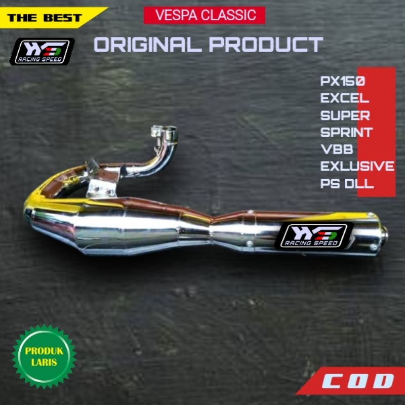 Knalpot vespa crome 150-200cc PX200 original product GRECOI EXHAUST