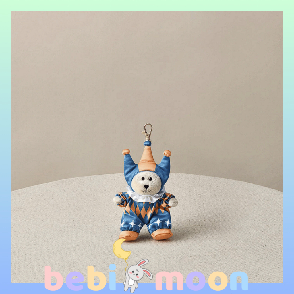 Starbucks Holiday Carnival Mini Clown Bearista Plush Keychain Gantungan Tas Kunci