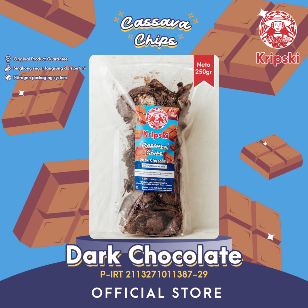 

Kripski Dark Chocolate 250 gram "Keripik Singkong