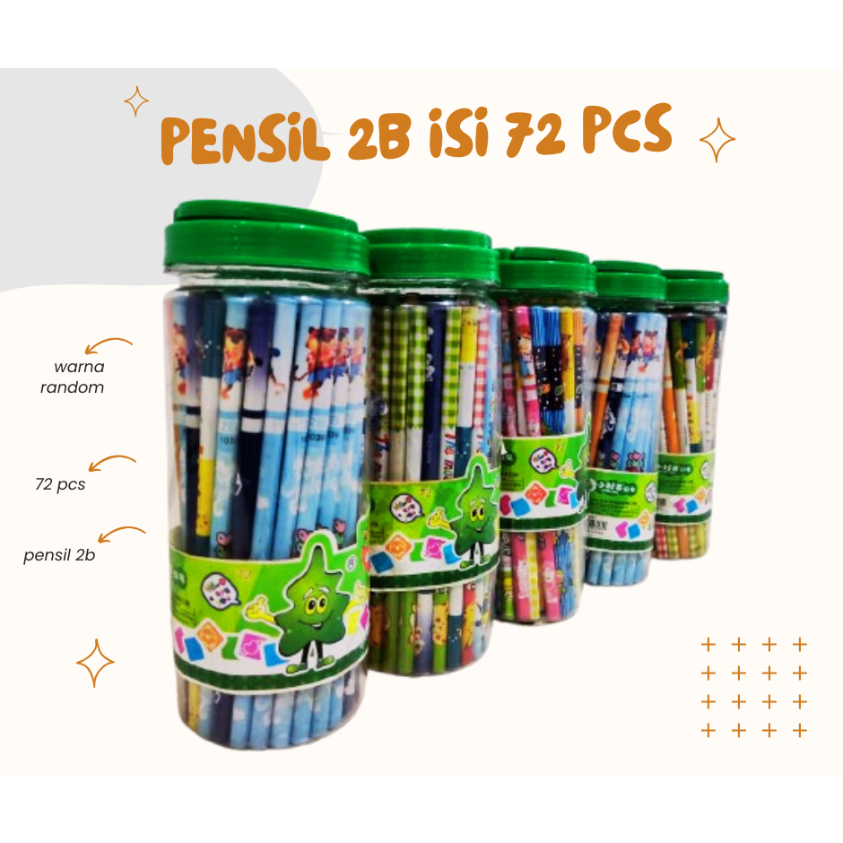 

CUCI GUDANG!!! PENSIL 2B ISI 72 PCS WARNA RANDOM WARNA WARNI + FREE TABUNG