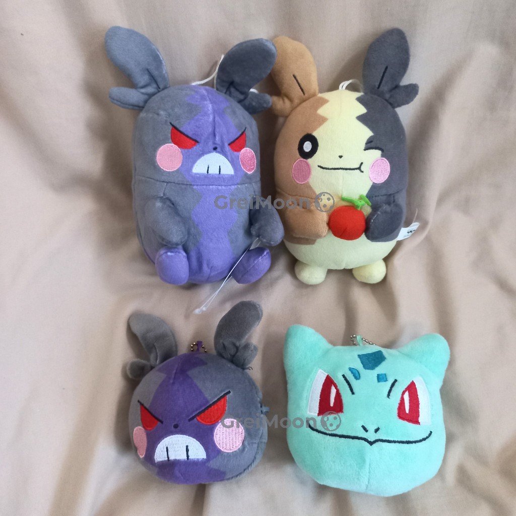 Gantungan Kunci/Ganci/Keyring Boneka Plush Pokemon Bulbasaur, Morpeko,