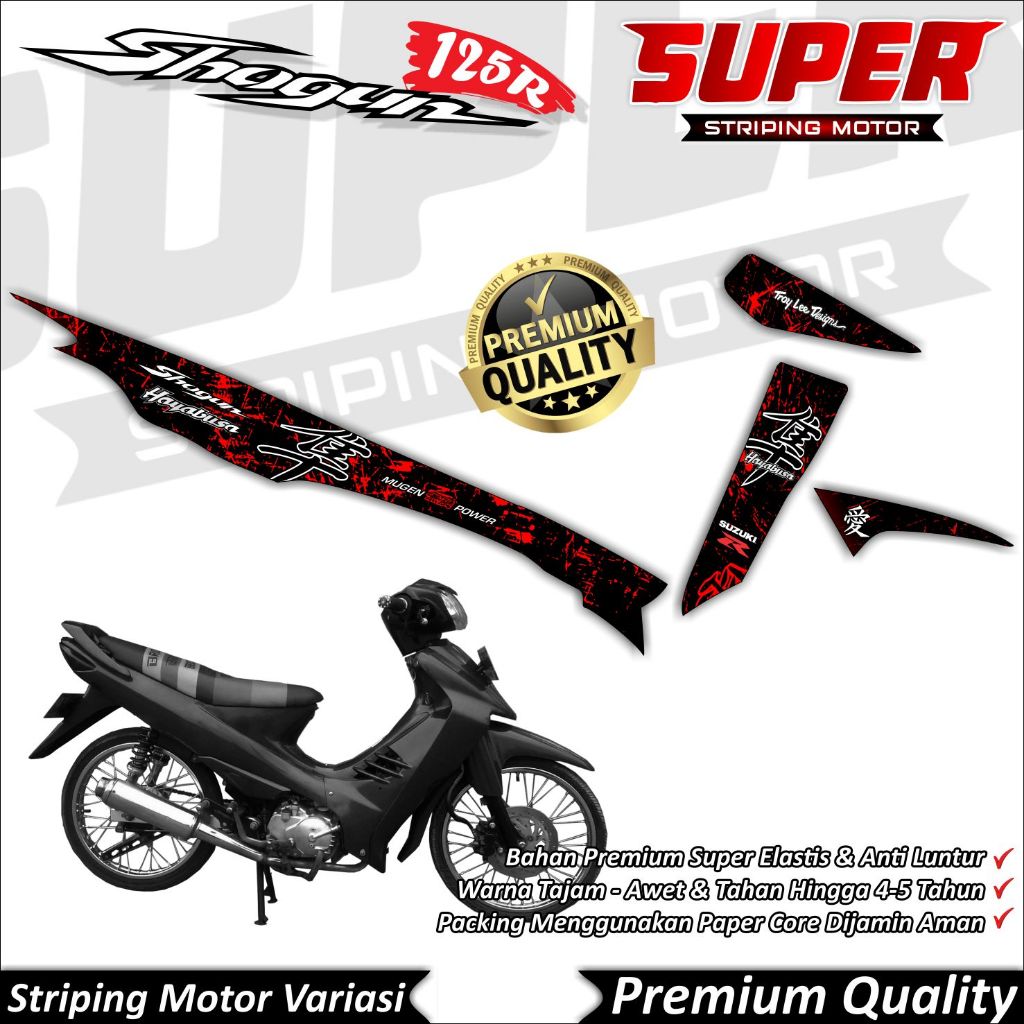 Stiker Shogun 125r Anti Luntur keren Striping Shogun 125r Injeksi Striping Suzuki Shogun 125r Hayabu
