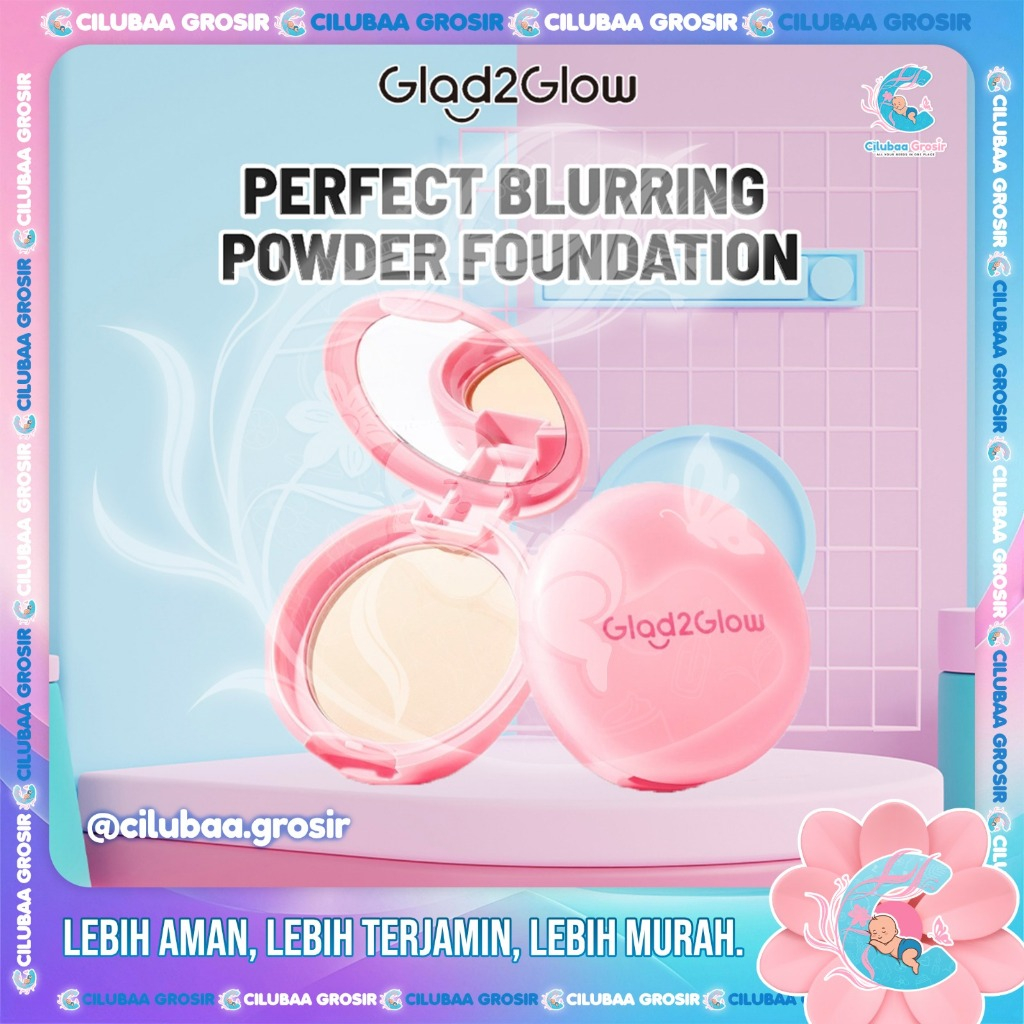 GLAD2GLOW Perfect Blurring Powder Foundation || G2G Bedak Padat || Make Up BB Cream
