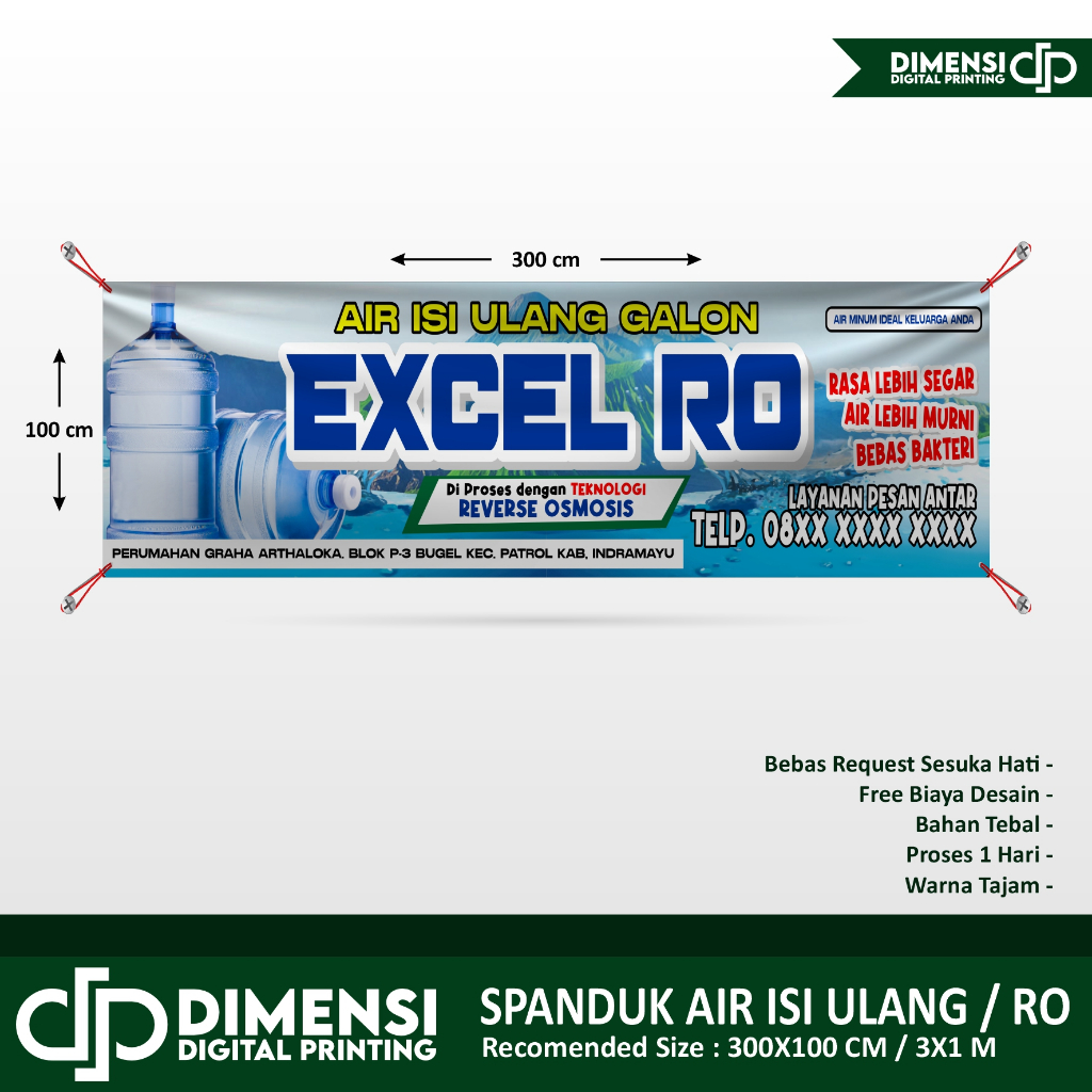 spanduk isi ulang air minum RO / spanduk isi ulang galon / spanduk depot galon / depot air minum