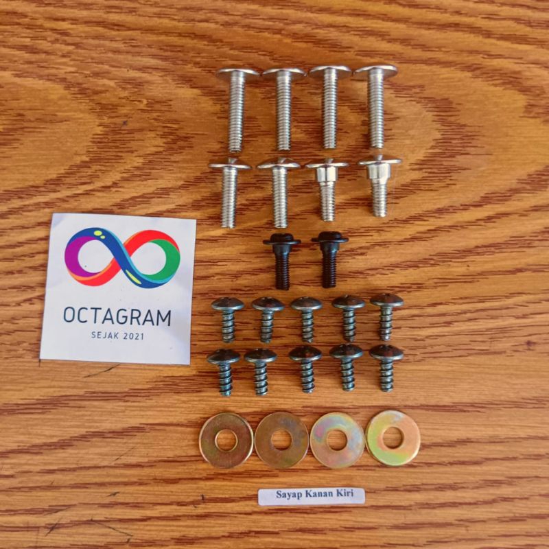 baut sayap kanan kiri Supra fit New lengkap / baut sayap kanan kiri Honda Supra fit New