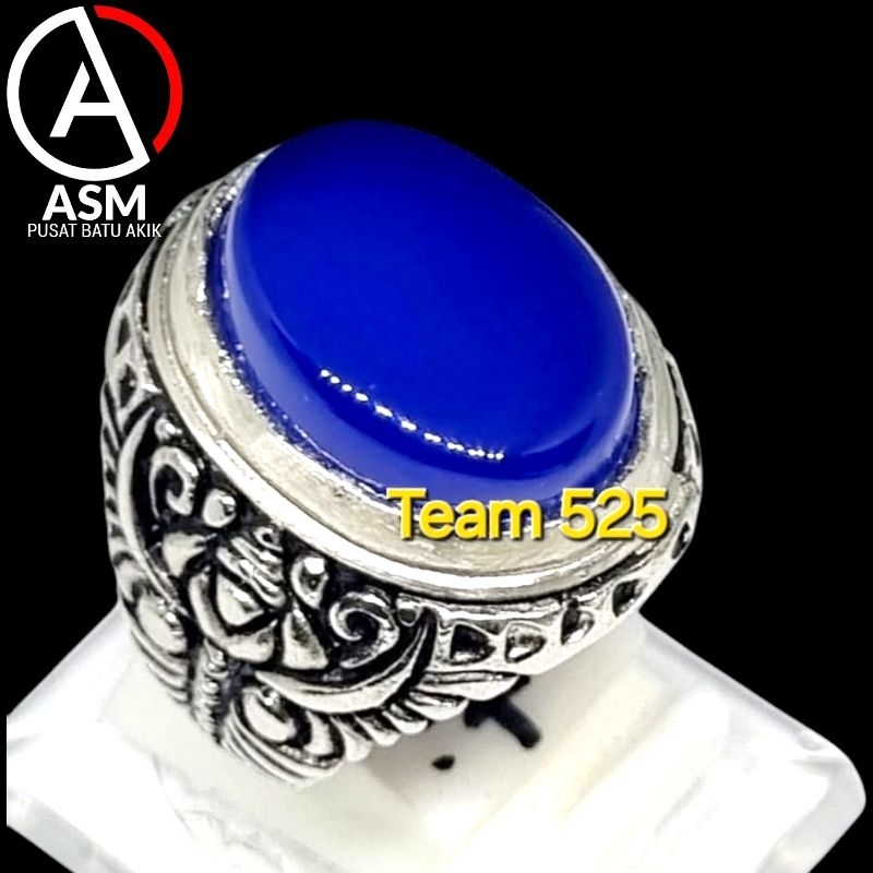 Cincin Batu Yaman biru kristal Natural/ Yamani / habasy / ahmer Ring