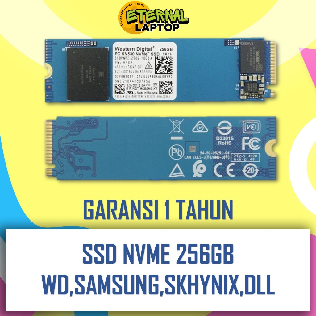 SSD NVME 256GB PCIE GEN3 GEN4 RANDOM NORMAL SEHAT - SAMSUNG WD KIOXIA SKHYNIX SANDISK TOSHIBA HP - C