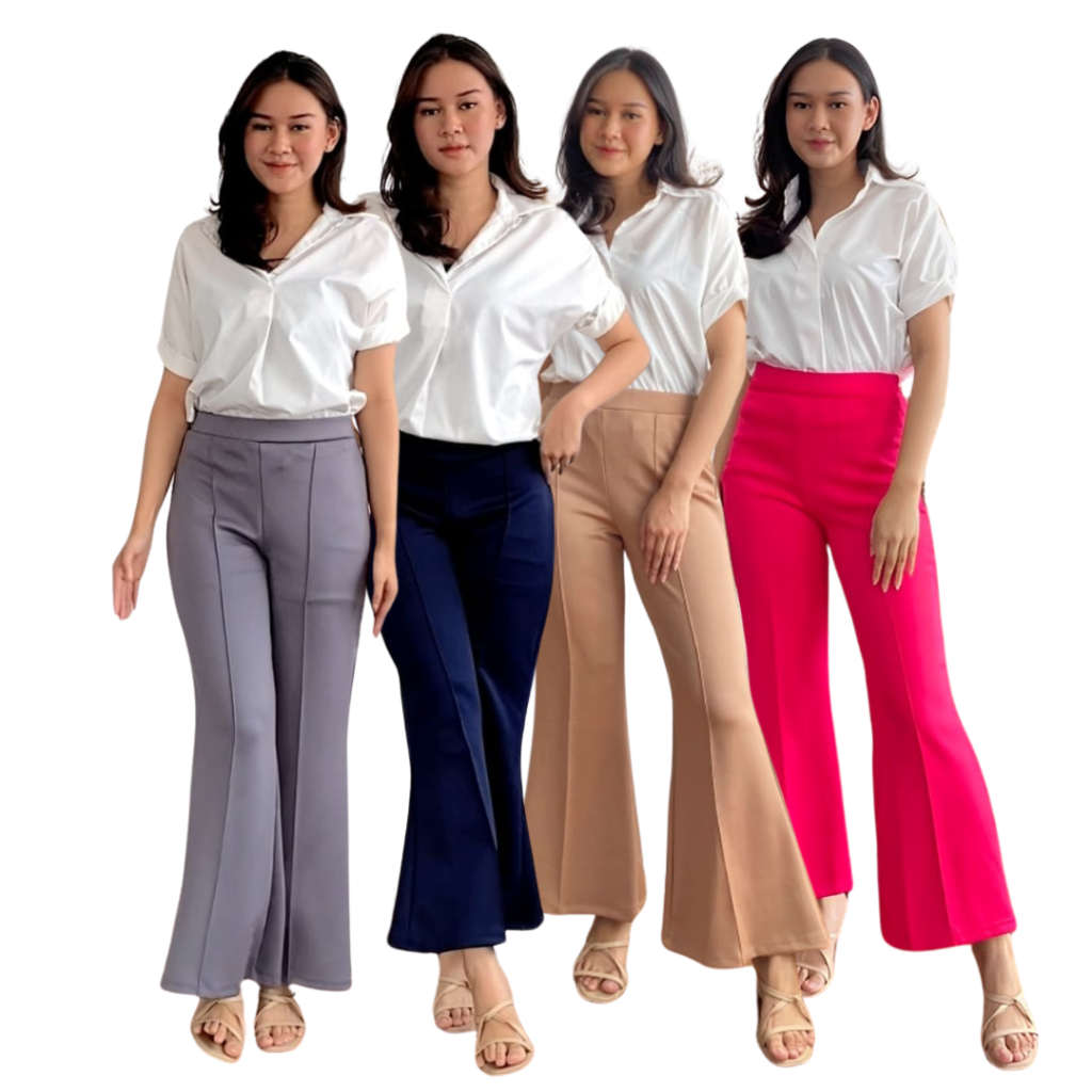 Celana Panjang Kulot Cutbray Scuba Premium, Celana Cutbray Wanita