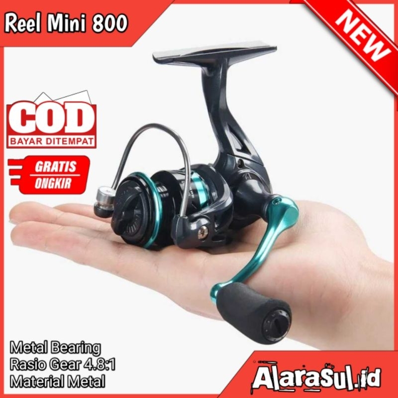 Reel Pancing Mini 800 DK Fishing Reel Gulungan Pancing Spinning Gear Ratio 4.8:1 - DK800