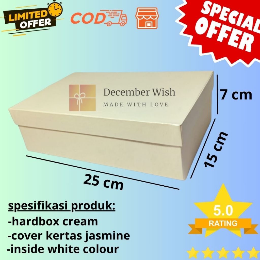 

Hardbox Cream ukuran 25x15x7 cm | HARDBOX KADO | HARDBOX UNTUK KADO | HARDBOX TEMPAT KADO | KOTAK KADO DAN HADIAH HAMPERS | LIMITED EDITION!