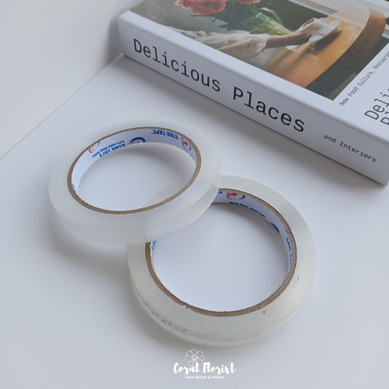 

Solasi Bening Kecil 1,2 cm x 90 yard/Lakban Bening Kecil 1,2 cm x 100 yard