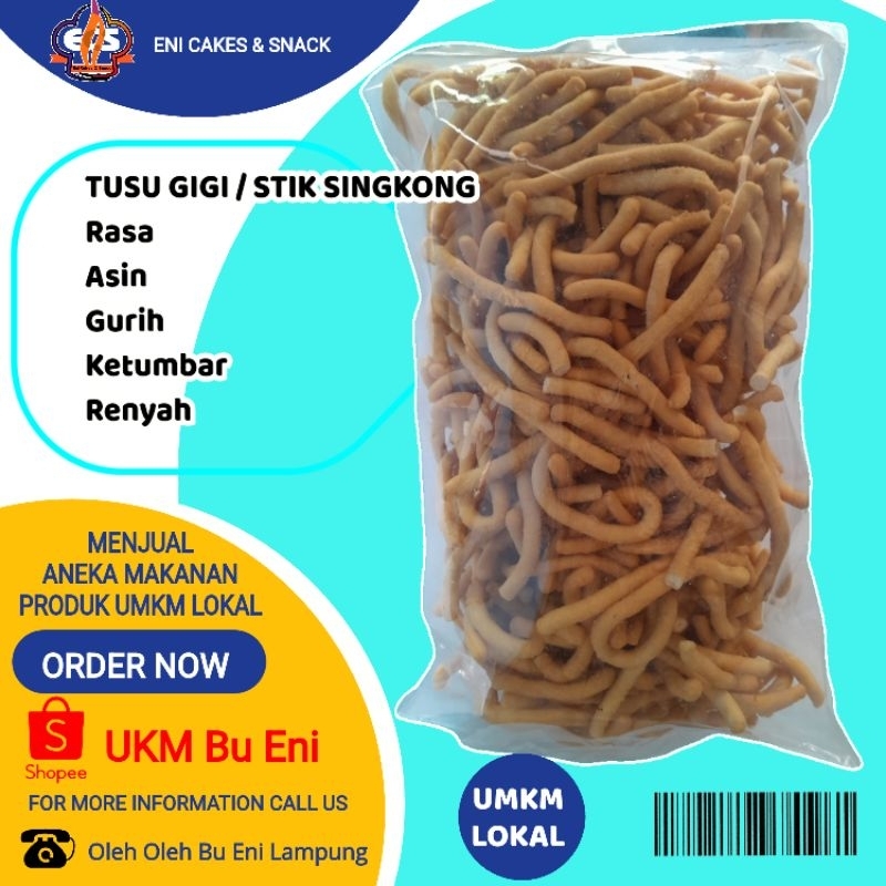 

Stik singkong Tusu Gigi Jadul Gurih Renyah / Makanan Jaman Dulu Cemilan / Makanan / Keripik / Kerupuk / Snack