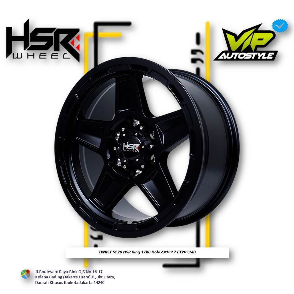 HSR TWIIST R17 - Velg Mobil Fortuner Blazer Isuzu MUX Pajero Hilux Doble R17  Lubang 6