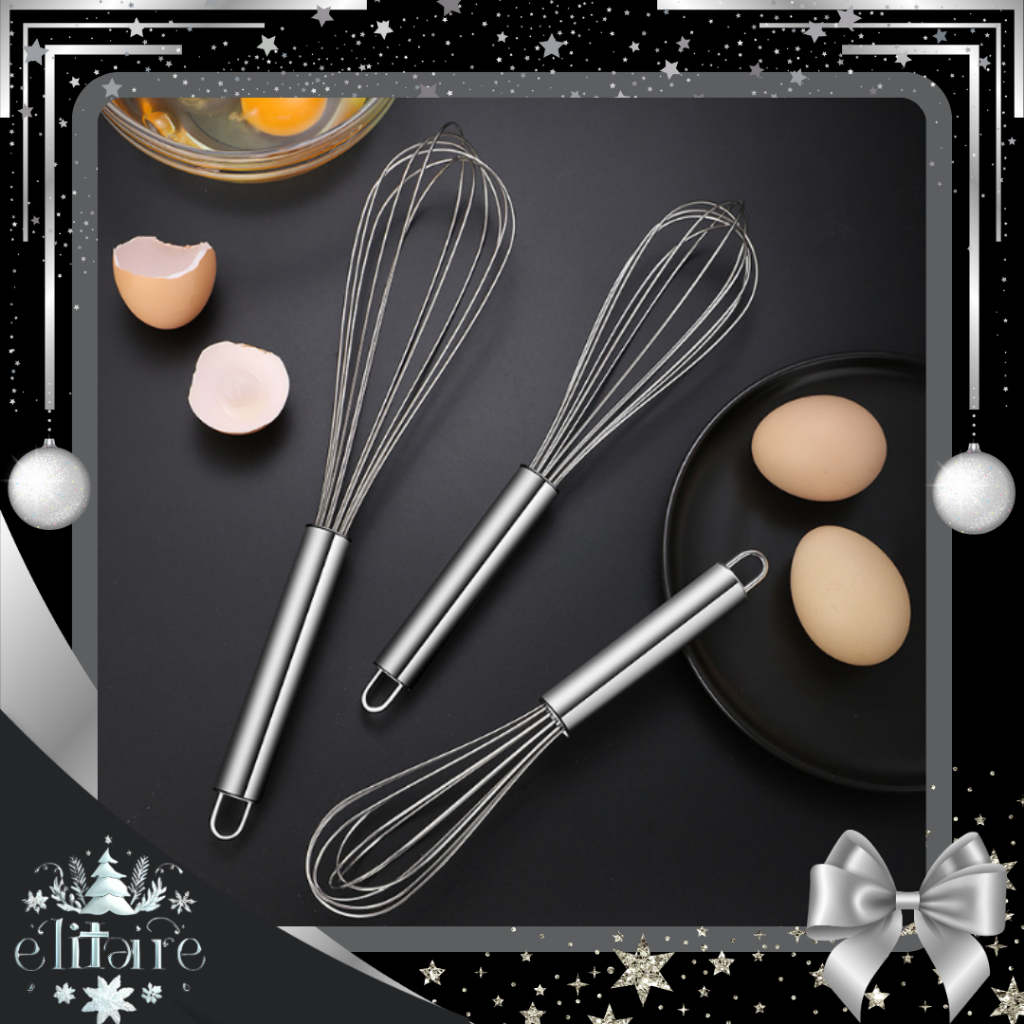 ELITAIRE Whisk Stainless / Pengocok Telur Stainless / Whisk Egg Beater / Baking Tool / Manual Mixer 