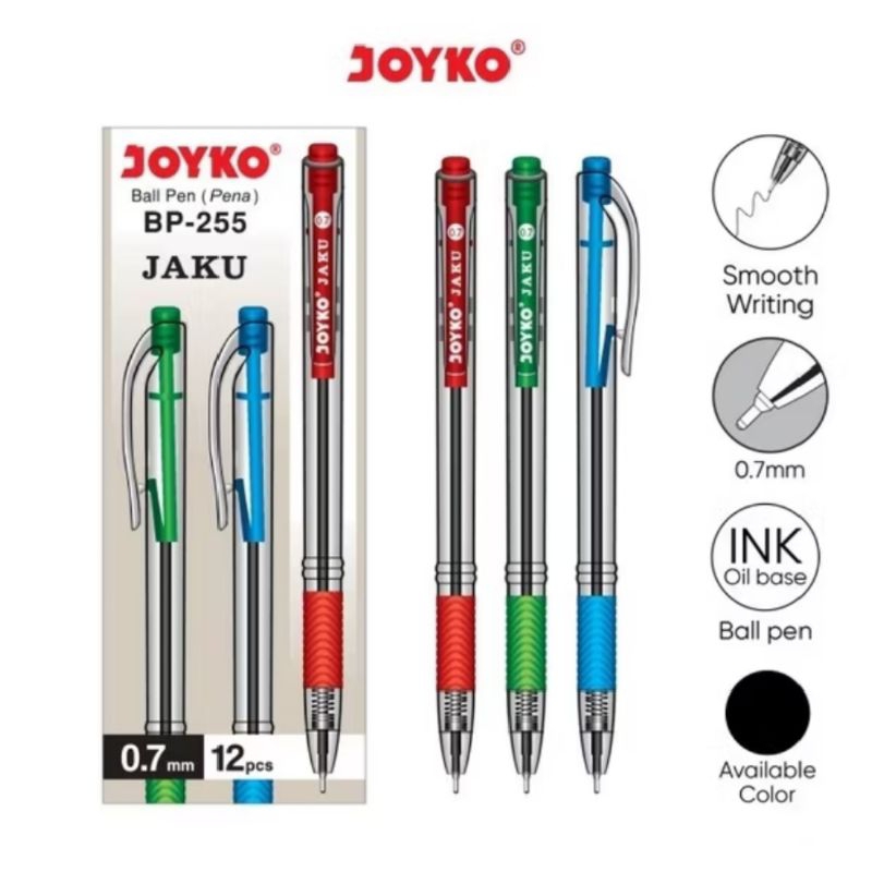 

Pulpen Joyko Bp-255 Jaku 0.7 mm ( 1pak/12pcs )
