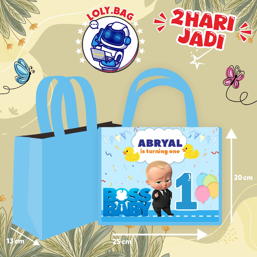 

Tas Ultah / Tas Ulang Tahun Murah/Goodie bag murah/souvenir ultah/Tas tema Baby Boss