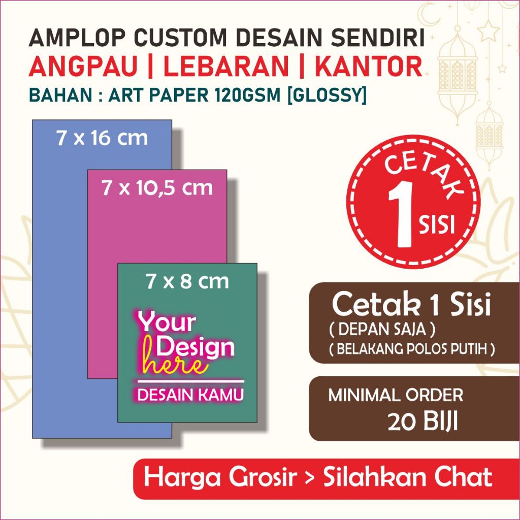 

Amplop Lebaran Amplop Idul Fitri Custom Design Suka Suka | Cetak Amplop Desain dari Pembeli | Amplop Lebaran Angpau Idul Fitri Panjang Bahan Tebal Custom | Amplop Lebaran Custom Foto Nama Ukuran Sedang Besar | Amplop Lebaran Besar | Angpau Lebaran Idul