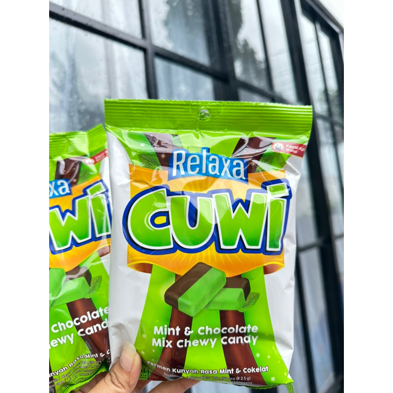 

Permen Relaxa CUWI mint & chocolate chewy mix candy isi 50pcs 125gr