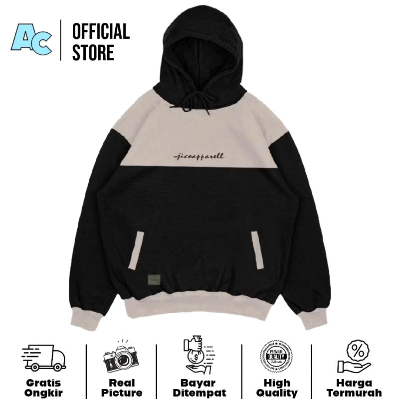 AspireC - Jaket Sweater Hoodie Pocket Keren Bahan Premium Mix Hitam 242