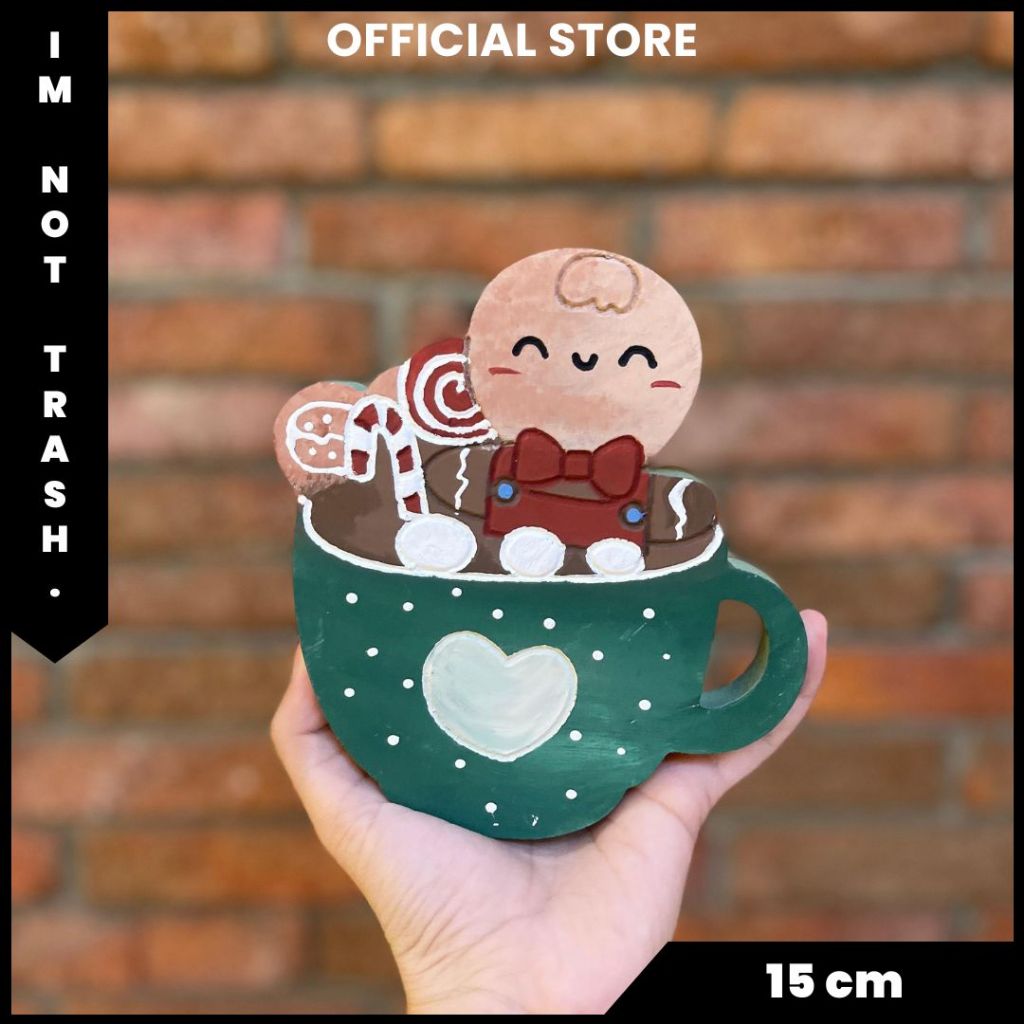 

IMNOTTRASH | MAINAN SET ANAK DIY CAT KUAS | KADO ULANG TAHUN MURAH | PAINTING GAMBAR | GINGERBREAD IN CUP | 15 CM