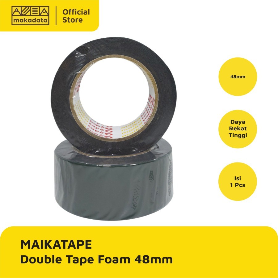 

ISOLASI DOUBLE TAPE FOAM MAIKATAPE 48MM (1 ROLL)