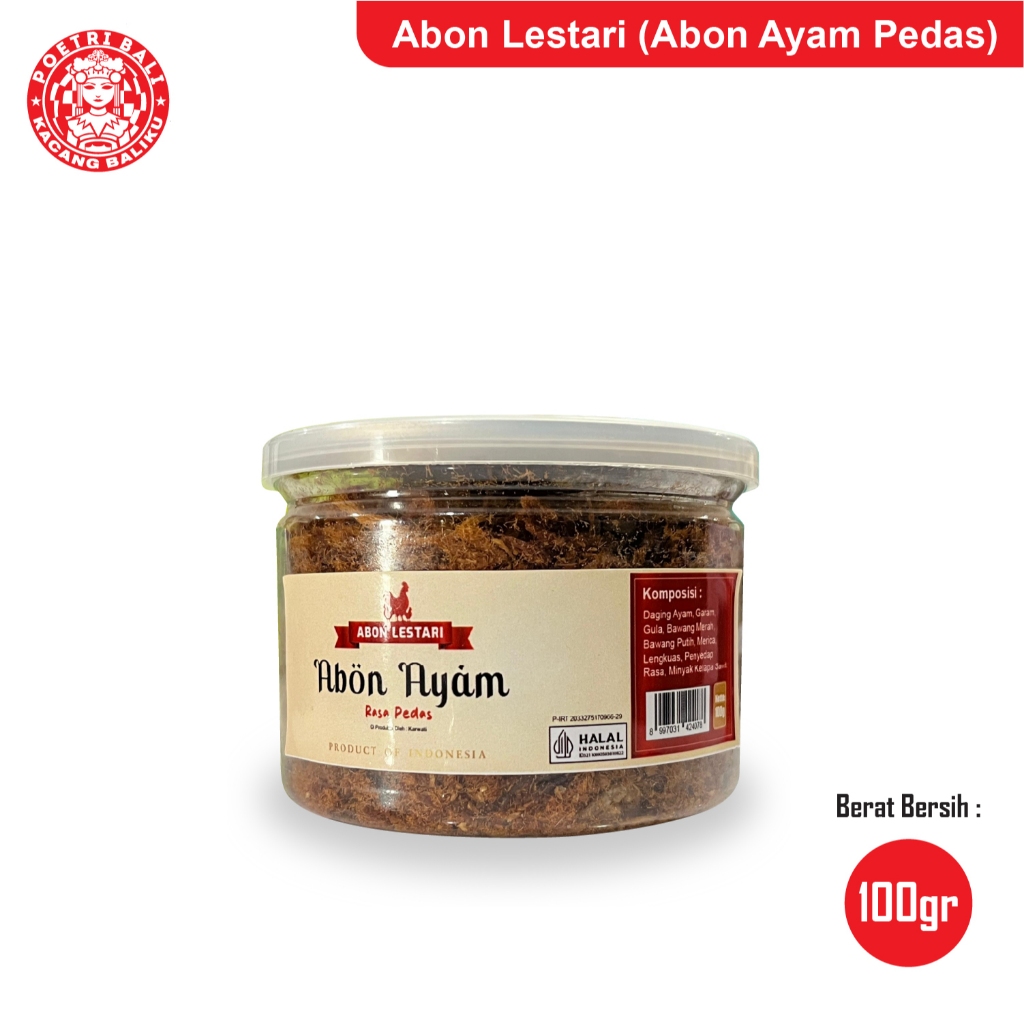 

Poetri Bali Abon Lestari - Abon Ayam Pedas 100gr