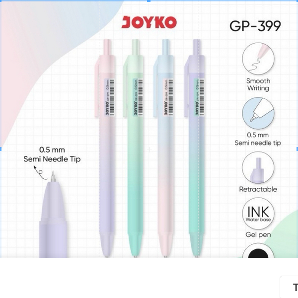 

( 1 PACK ) Gel Pen Pulpen Pena Joyko GP-399 0.5 mm Gradation Colour 1 PACK ISI 12 BIJI