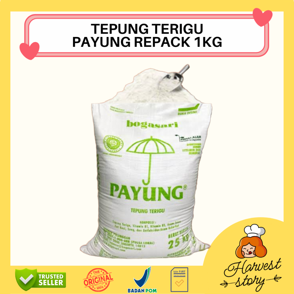 

TEPUNG PAYUNG REPACK 1KG / TEPUNG TERIGU 1KG / TEPUNG TERIGU PAYUNG