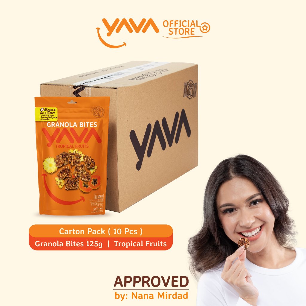 

YAVA Carton Pack Granola Bites Tropical Fruits ( 10 x 125g )