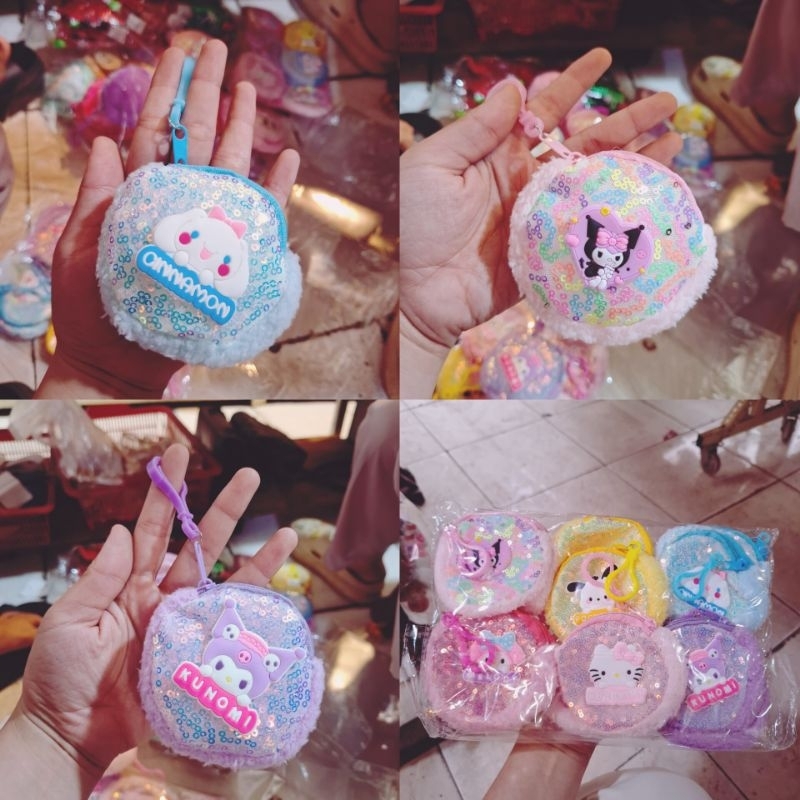 GANTUNGAN KUNCI TAS KECIL DOMPET KOIN KUROMI GLITER