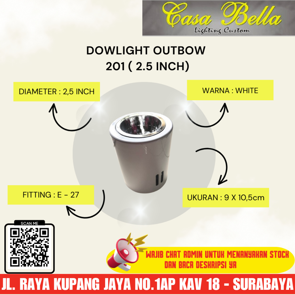 LAMPU DOWN LIGHT OUTBOW 201 ( 2,5 INCH)