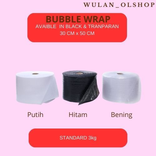

BUBBLE WRAP ROLL 125 x 50M TEBAL WARNA HITAM BENING 3KG TANPA CORE
