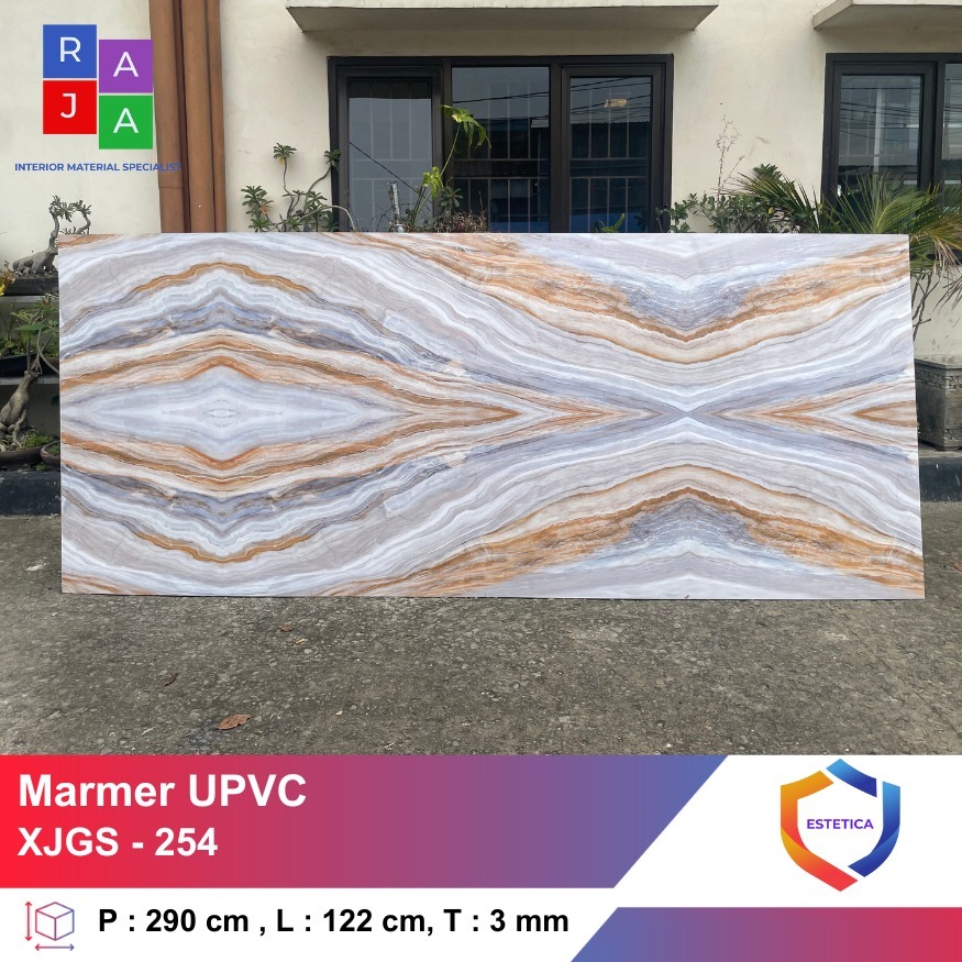 Marmer UPVC Dekorasi Dinding Motif Corak Marmer UV Marble Sheet Backdrop TV Pelapis Dinding