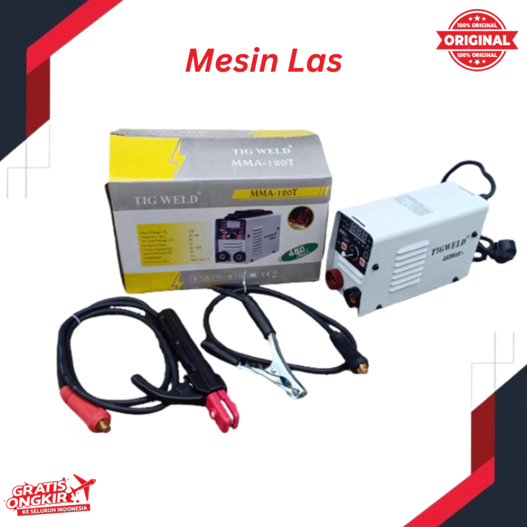 INVERTER / TRAFO LAS / MESIN LAS LISTRIK DIGITAL TIG WELD MMA-120T