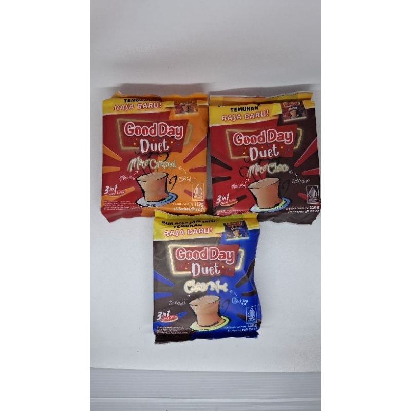 

SALE-- GoodDay Duet rasa Mocca Choco/ChocoNut/MoccaCaramel isi 5sachet 110gr