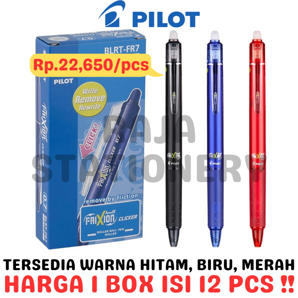 

PILOT FRIXION 0.5 0.7 ERASABLE PEN BLACK BLUE BISA DIHAPUS GEL FRIXION HITAM BIRU LUSIN BOX [12PCS]