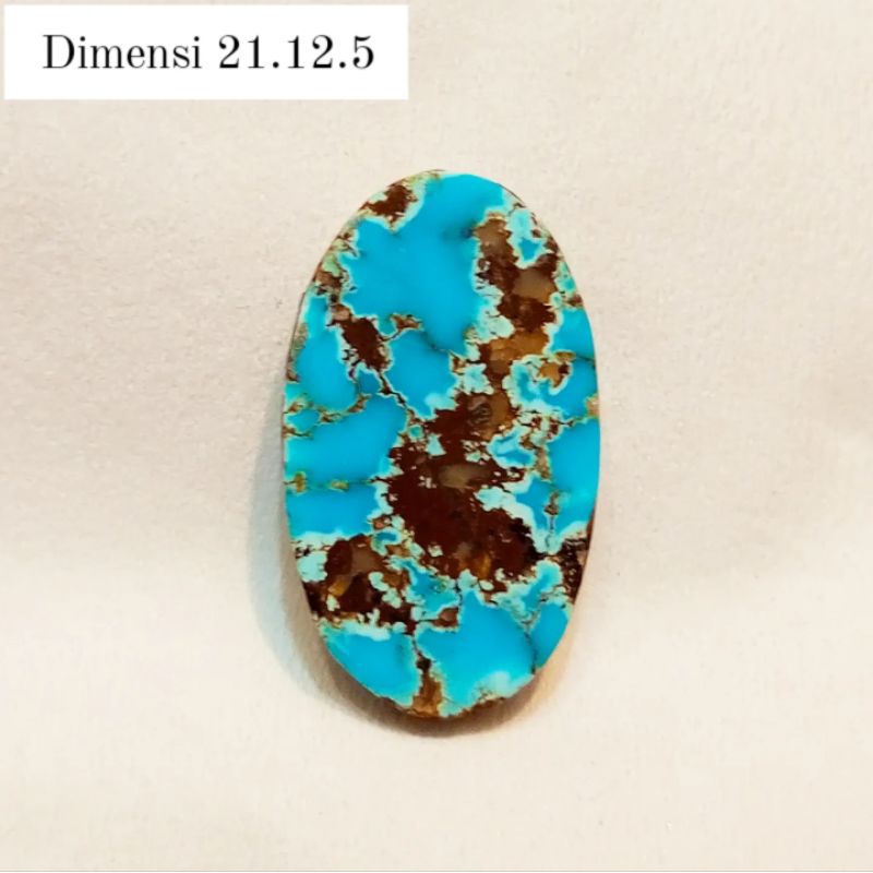 Original Batu Pirus Persia Biru Apik Urat Emas