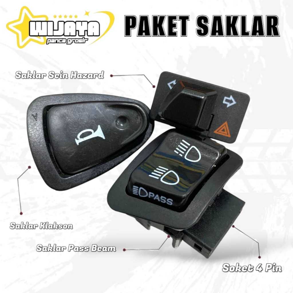 Paket Tombol Saklar Passbeam Saklar Sen Hazard Saklar Klakson Universal Beat Fi Beat ESP Scoopy Fi S