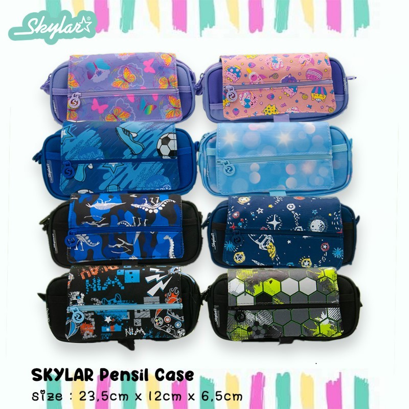 

HenJO SKYLAR PENCIL CASE FLAP tempat pencil anak 2 seleting SKPP