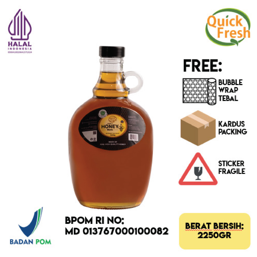 

Quick Fresh Honey / Madu Murni Asli 2250gr (Antique Bottle)