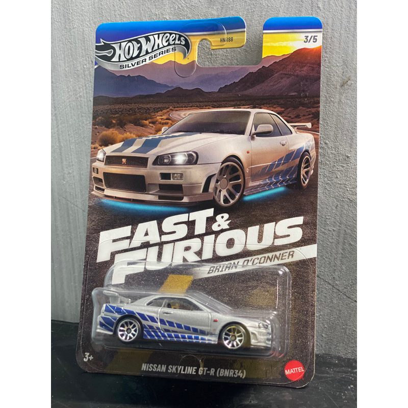 hot wheels FNF Nissan Skyline GT-R R34 silver Brian free protektor