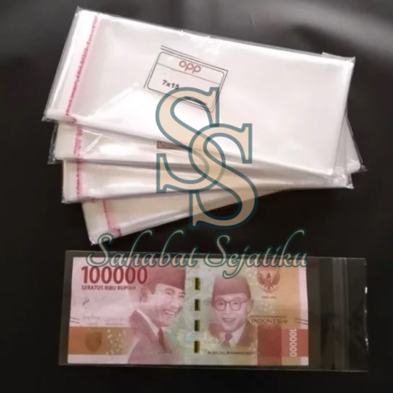 

[100 LEMBAR] PLASTIK UANG UNTUK MONEY BOUQUET DENGAN PEREKAT OPP