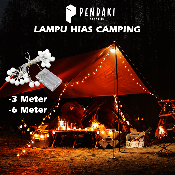 Lampu Hias Tenda - Dekorasi Tenda Camping - Lampu Glamping - Camping Lamp Baterai
