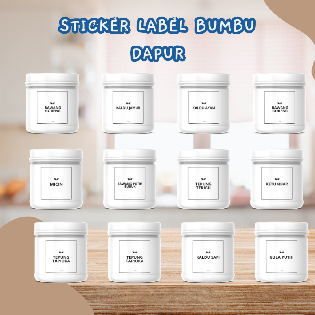 

sticker vinyil bumbu dapur ukuran 5x5