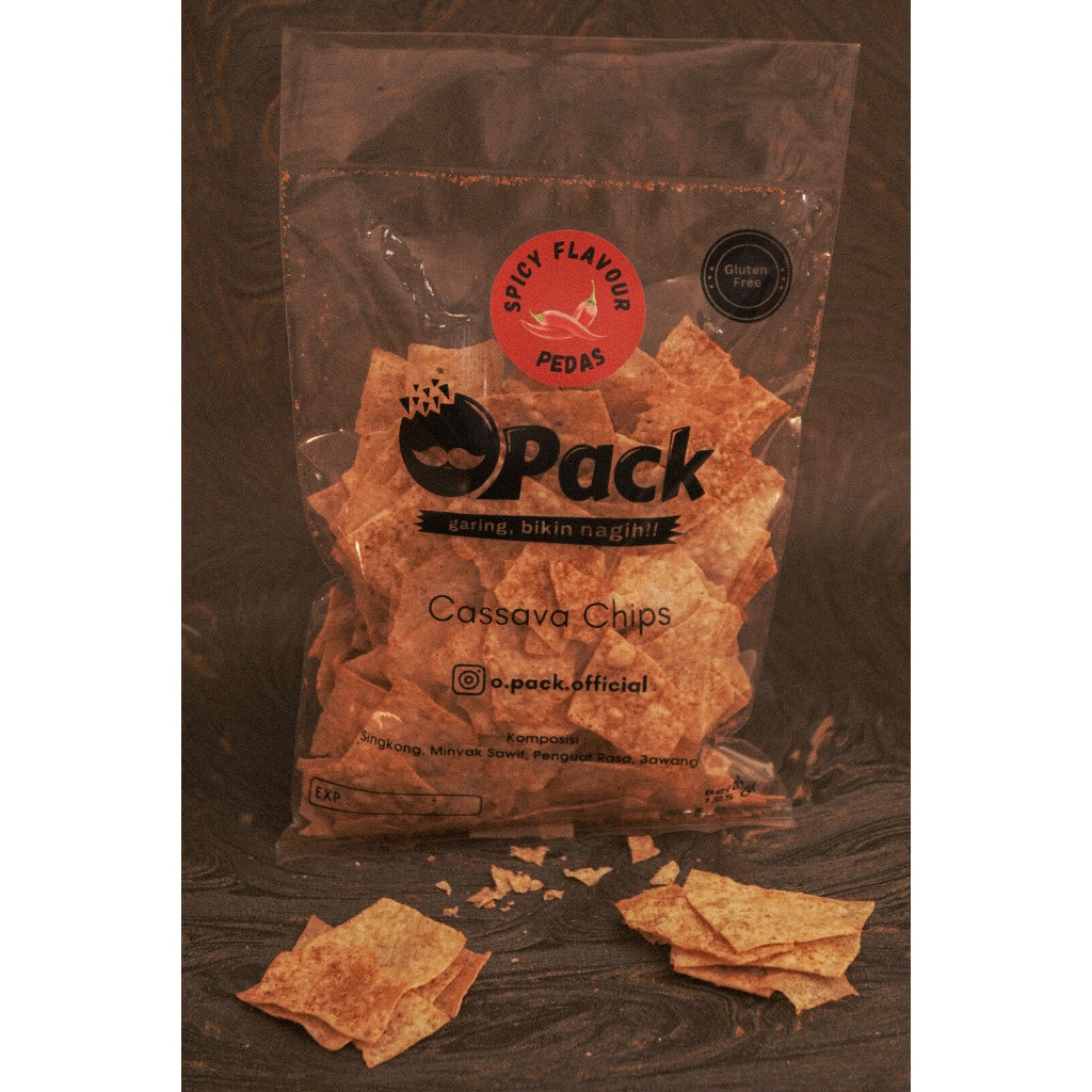 

O.PACK PEDES (KERIPIK SINGKONG) - Tanpa MSG, Bebas Gluten, Tanpa Pengawet