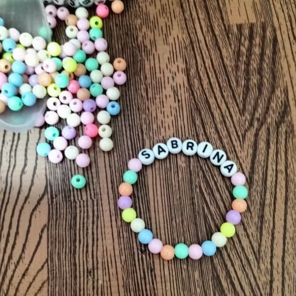 Gelang Mutiara Bayi/ Gelang Mutiara Anak rainbow custom nama/ Gelang anak perempuan nama/ Gelang ana