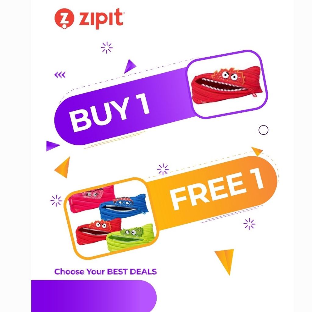 

TWIN PACK (BUY 1 GET 1 FREE) Zipit Talking Monster Pouch - Merah