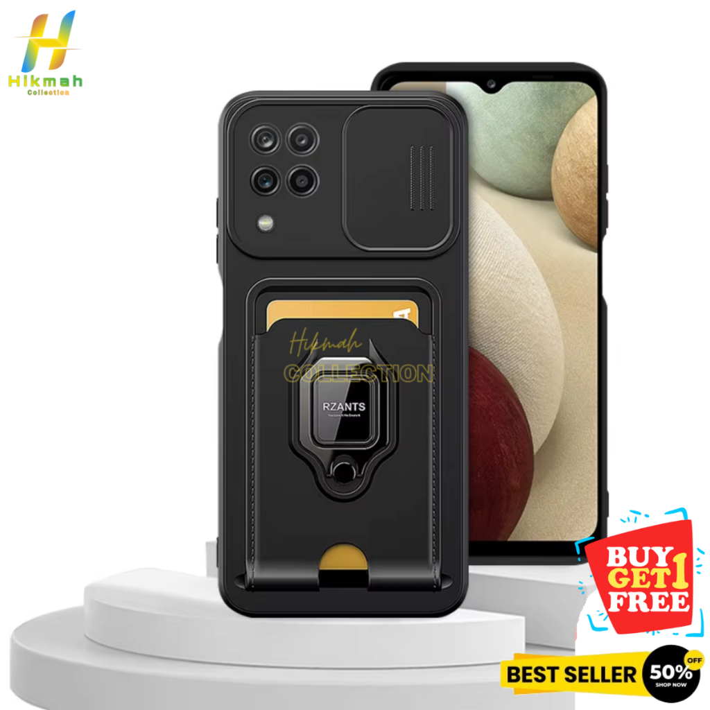 Samsung Galaxy M12 M32 M34 5G Ring Slide Camera Card Slot + FREE TG 5D 6D BLUE LIGHT SPY