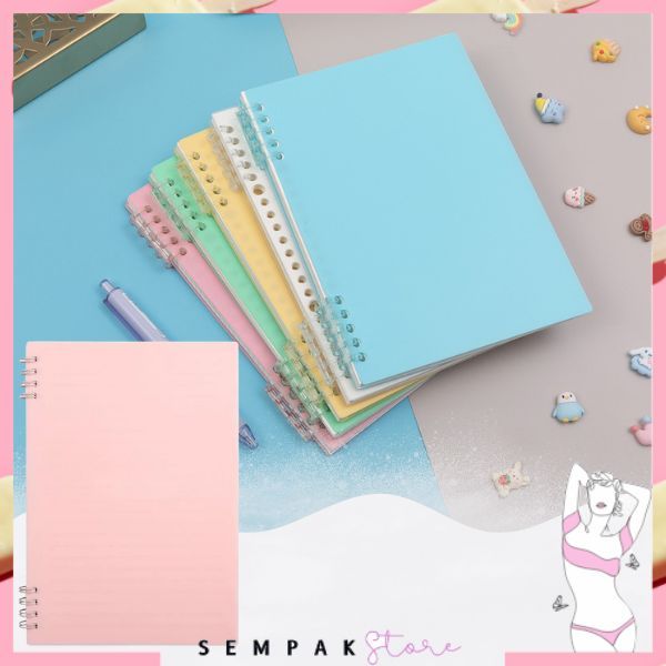 

SS Notebook A5 Buku Catatan 80 Lembar Buku Diary Aesthetic Sketch Book 8 Lubang Binder Buku Tulis Sekolah Kantor Notebook Jurnal Spiral Cover Pastel