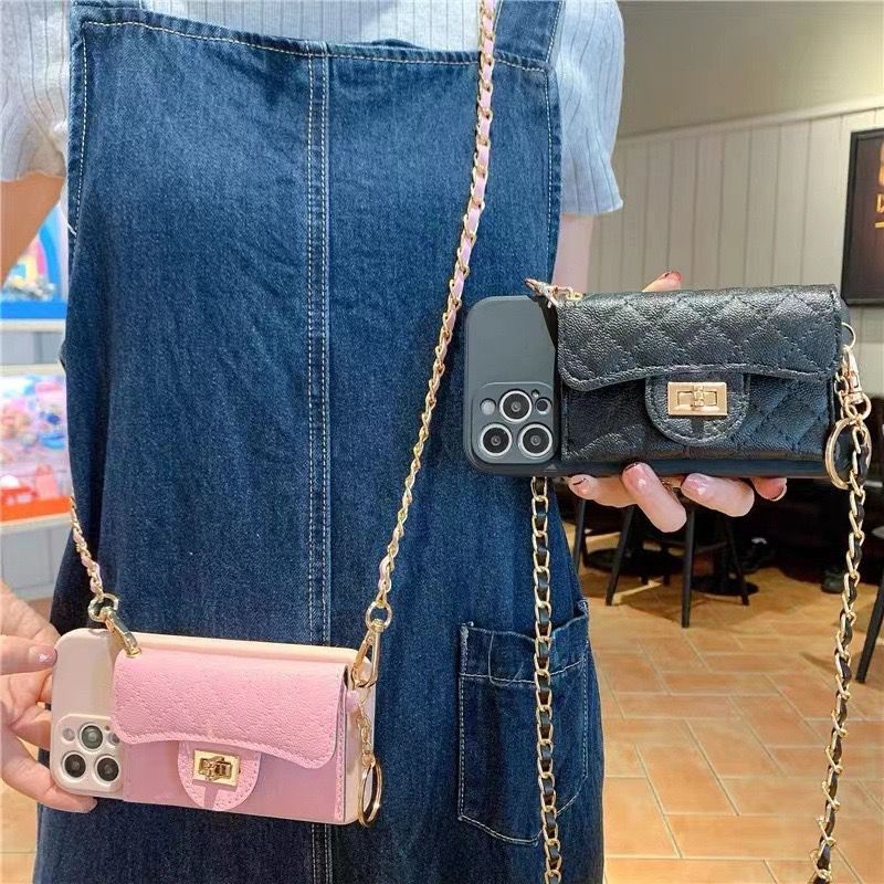 SoftCase Dompet tali rantai FH62 WM Hitam for Iphone 6 6s 6g 6+ 6s+ 7 8 7+ 8+ X Xs 11 12 13 14 14+ 1